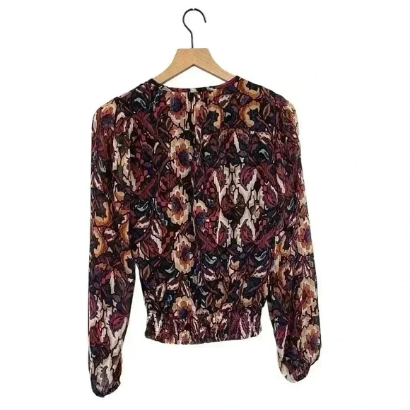 Evereve Stelle Abstract Blouse, Metallic, Holiday, Party Size XS - Picture 4 of 11